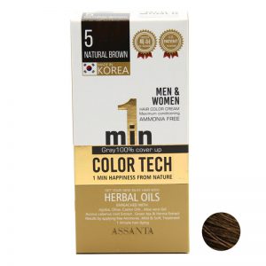 کیت رنگ مو آسانتا شماره 5 حجم 60 میلی لیتر رنگ قهوه ای طبیعی